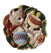 Fitz And Floyd Essentials Kristmas Kitty Christmas Decorative 9" Canape Plate  - $19.35