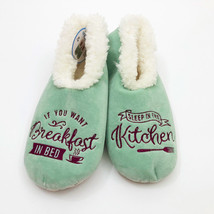 Snoozies Women&#39;s Slippers  If You Want Breakfast in Bed Sleep in Kitchen... - $12.86
