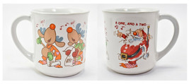 Singing Santa Reindeer Wallace Berrie Collectors Mug Japan - $25.79