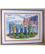 &quot;Backyard Patriots&quot;  Print Picture Sign by Danny Davis. FLAG ARMED FORCE... - £46.40 GBP