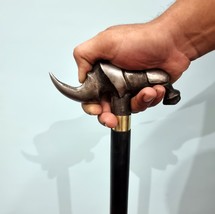 The Greater One-Horned Rhino Walking Stick Comfortable Grip Rhinoceros Wood Cane - £37.57 GBP