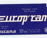 Europ&#39;rama Passenger Ticket Paris to Naples 1965 Issued by Cityrama - £14.28 GBP