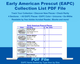 Early American Prescut Collector&#39;s Collection List By Item Type By Size (PDF) - £7.85 GBP