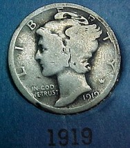Mercury Dime 1919 G - $4.54