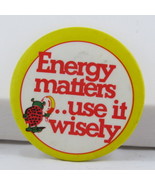 Vintage Promotional Pin - Energy Use it Wisely - Celluloid Pn  - €12,82 EUR