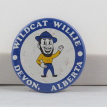Vintage Tourist Pin - Wildcat Willie Devon Alberta - Celluloid Pin - £11.94 GBP