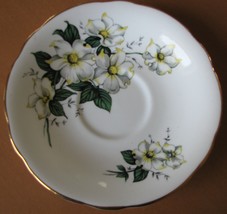 Windsor Saucer BC Dogwood Orphan Tea Plate Bone China Floral Vintage 1950s - 60s - £7.82 GBP