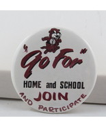 Vintage School Pin - Go For Home and School Gopher Graphic - Celluloid Pin - $20.50 CAD