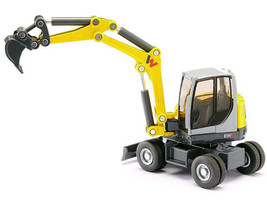 Wacker Neuson EW65 Mobile Excavator Yellow Gray 1/50 Diecast Model Siku - £32.37 GBP