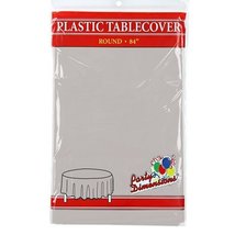 Silver Round Plastic Tablecloth - 4 Pack - Premium Quality Disposable Pa... - $9.30