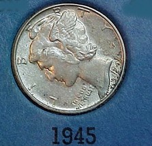 Mercury Dime 1945 EF - $8.00