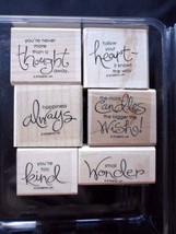 Stampin Up Whimsical Words set of 6 &quot;Retired&quot; NEW!! Mounted - £14.60 GBP