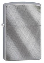 Zippo Lighter - Diagonal Weave Brushed Chrome - 28182 - $18.86