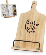&quot;Best Wife Ever&quot; Cookbook Stand for Kitchen, Unique Gift For Wife From H... - £19.49 GBP