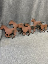 pair 3D Metal Wall Art Horses Running Mustangs each are 16”x7.5”Silhouette Decor - £33.63 GBP