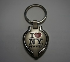 &quot;I LOVE NEW YORK&quot; Metal Key Holder Ring Length 3 1/4&quot; with Photo Frame N... - £6.29 GBP