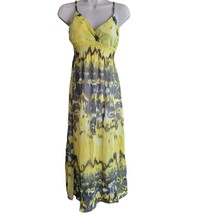 women&#39;s Yellow &amp; Grey Tie Dye Sun Dress Size S - £9.00 GBP