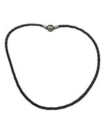 Pandora Black Woven Leather Choker 14 Inch Sterling Silver Barrel Clasp ALE - $454.44 MXN
