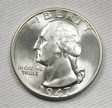 1947-D Washington Quarter GEM++ BU Stunning Blazer Coin AC38 - £37.98 GBP