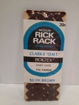 Package Vintage Clark&#39;s Medium Dark Brown 50 Rick Rack Sewing Trim 2.5 Y... - £4.63 GBP