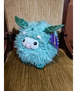 KELLYTOY Furry Green DRAGON Plush 12 in. Toy Sparkle Wings Spikes Feet RARE - £31.41 GBP