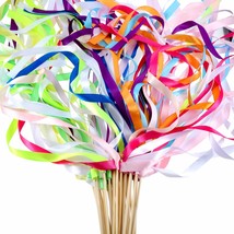 40 Pieces Mix Color Ribbon Sticks With Bell Fairy Stick Party Streamers For Wedd - £28.76 GBP