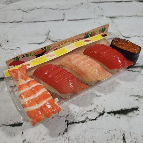 Vintage Sushi Wind Up Toys  SET OF 5 pieces Original Box Working - $19.79