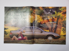 1991 Chevy Corsica Vintage Print Ad Mother With Child Playing In Park - £9.99 GBP