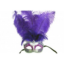 Kbw Women s Winter Wonderl and Middle Feathers Venetian Mask Purple and Silver - €37,03 EUR