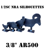 1/2sc 3/8"AR500 IHMSA/NRA Metallic Silhouette Targets 4pc Steel Rifle Knockovers - $199.99