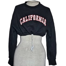 Black Cropped California Crewneck Sweatshirt Size 4 - £19.55 GBP