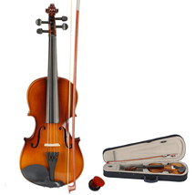 New 3/4 Acoustic Violin Case Bow Rosin Natural - $79.99