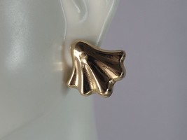 Pr Womens 14K Yellow Gold Modernist Stud Earrings 1.3g E6557 - £98.90 GBP