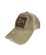 2nd amendment Trucker Distressed tan Hat Cap Leather patch - $18.80