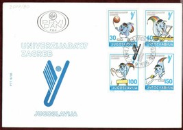 ORIGINAL FDC 1987 Universiade Zagreb Yugoslavia Sports Postal - £4.01 GBP