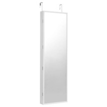 Mirror Jewelry Cabinet 47.05in Lockable Wall or Door Mounted Armoire White - $2,952.05 MXN