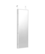 Mirror Jewelry Cabinet 47.05in Lockable Wall or Door Mounted Armoire White - $2,952.05 MXN