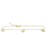 14K Solid Gold Elephant Dangle Ankle Bracelet Anklet - Yellow 9&quot;-10&quot; adj... - £269.12 GBP