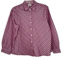 Allison Daley Womens Shirt Size 12P Button Up Long Sleeve Collared Striped - £10.15 GBP