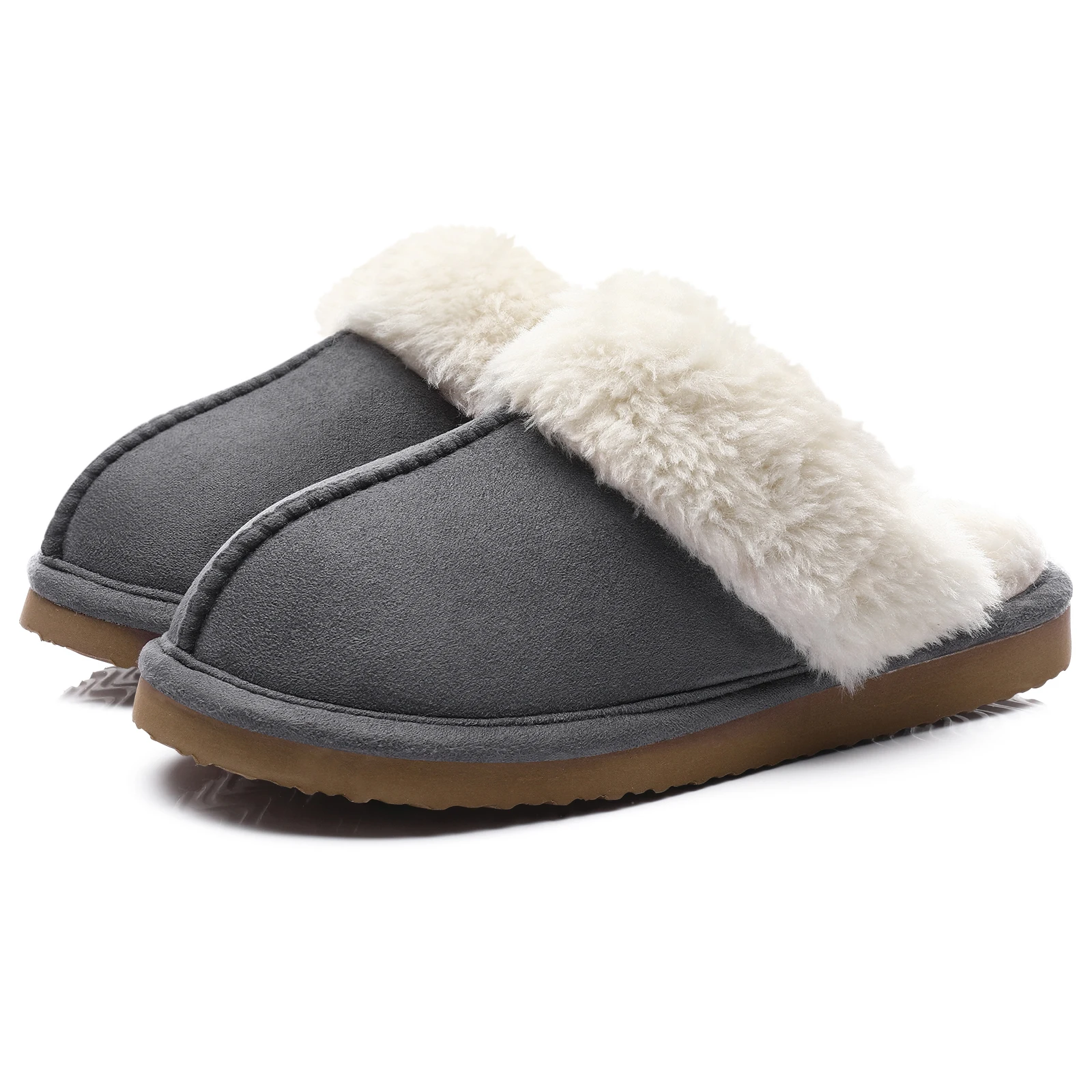 Pallene Winter Fur Slippers Women Men New Fashion Indoor Warm Cozy Fuzzy Flats - £16.78 GBP+