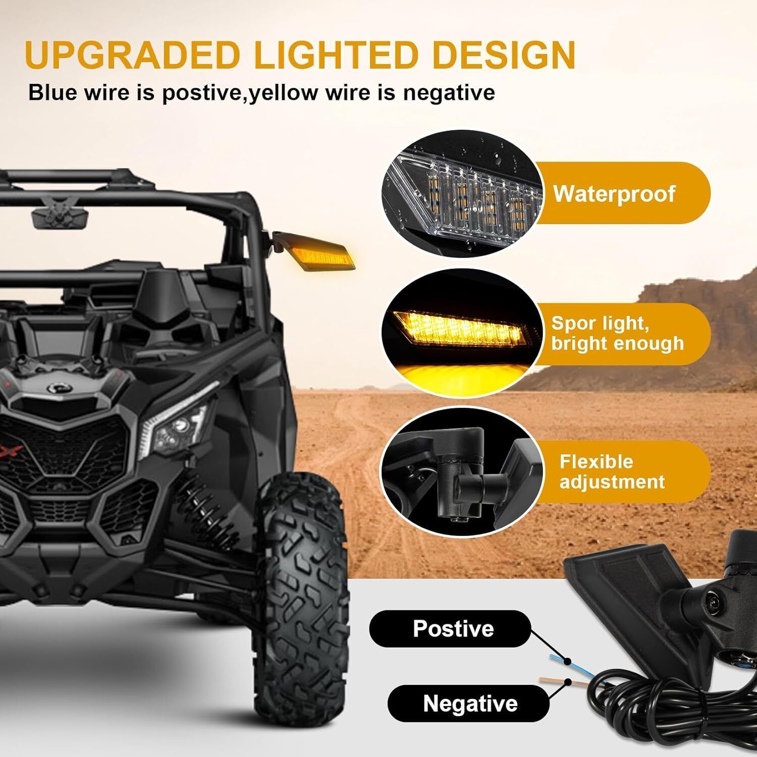 PSLER Maverick X3 UTV Side Mirrors Rear View Racing Mirrors Upgraded 360 Degree Item image 4