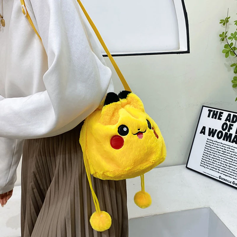 Pokemon Plush Bag Cartoon Anime Figure Pikachu Portable Drawstring Bag P... - £8.89 GBP+