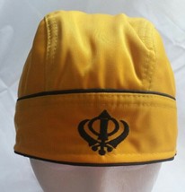 Sikh punjabi turban yellow jean patka pathka khanda bandana head wrap si... - $13.73
