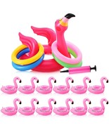 18 Pcs Inflatable Flamingo Pool Toys Sets, Inflatable Drink Holder Flami... - £21.71 GBP