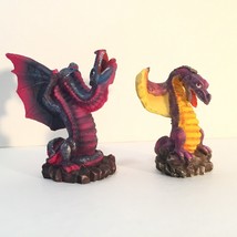  Great Dragons Two Plastic Figures Brightly Coloured Figurines Fantasy Play - £7.76 GBP