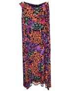 NEW LuLaRoe Large Black Purple Orange Mint Pink Floral Slinky Maxi Skirt... - $42.56