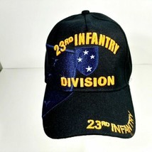 US Army 23rd Infantry Division Men&#39;s Cap Hat Black Embroidered Acrylic  - £9.66 GBP