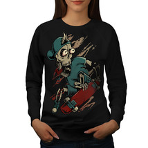 Wellcoda Skater Death Street Skull Womens Sweatshirt,  Casual Pullover Jumper - £23.18 GBP+