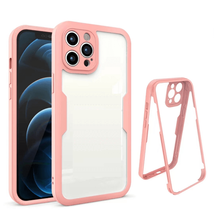 360° Transparent Full Cover Case Designed For iPhone 13 Mini 5.4&quot; PINK - £6.03 GBP