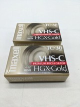 Lot Of (2) Maxell TC-30 VHS-C Premium High Grade HGX-Gold Casette Tapes Sealed - £15.39 GBP